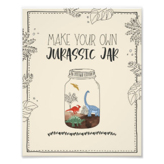 Make Your Own Jurassic Jar Dinosaur Birthday Sign