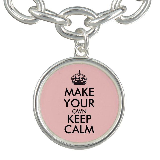 Make your own keep calm - black charm bracelet (Design)
