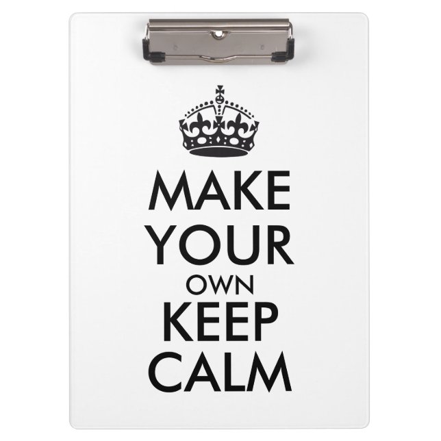 Make your own keep calm - black clipboard (Front)
