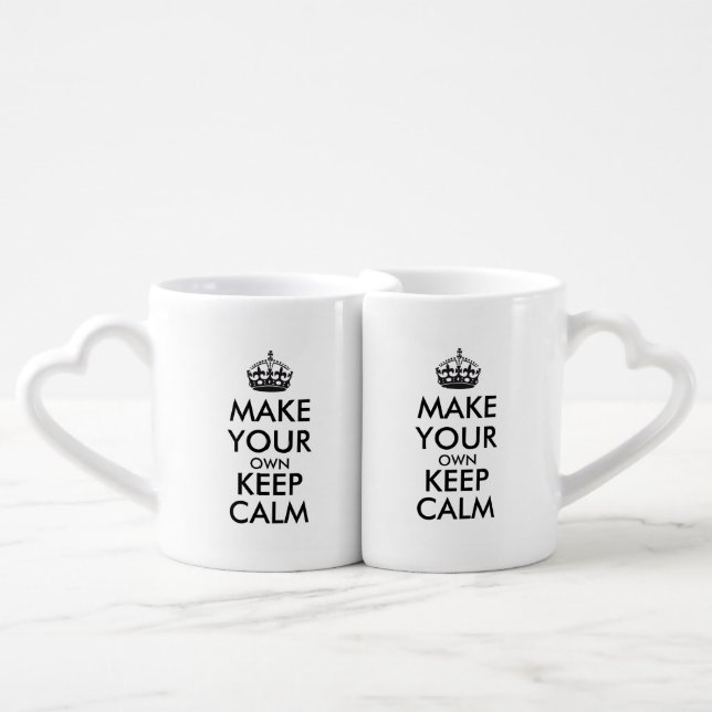 Make your own keep calm - black coffee mug set (Front Nesting)