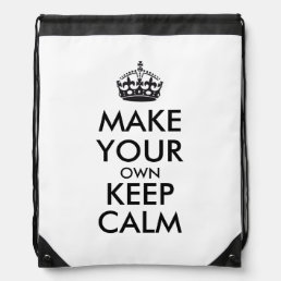 Make your own keep calm - black drawstring bag