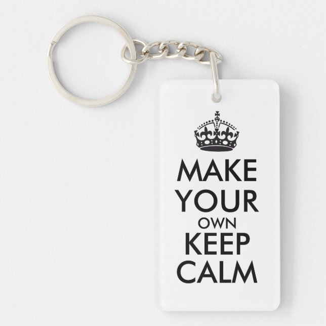 Make your own keep calm - black keychain (Front)