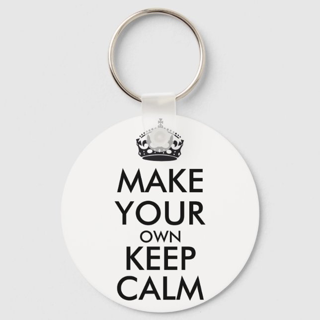 Make your own keep calm - black keychain (Front)