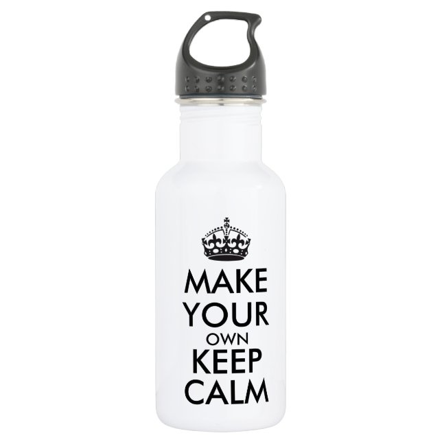 Make your own keep calm - black water bottle (Front)