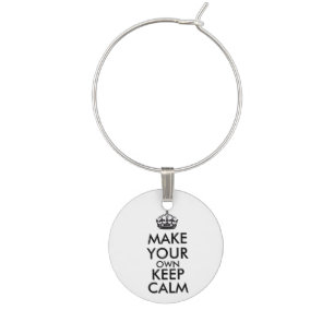 Make your own keep calm - black wine glass charm