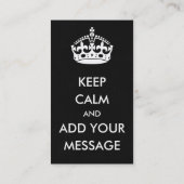 Make Your Own Keep Calm Business Card (Back)