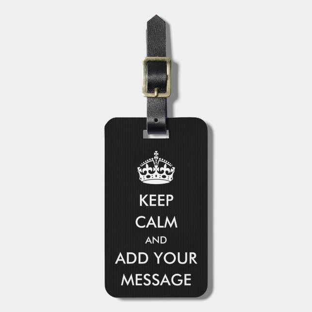 Make Your Own Keep Calm Luggage Tag (Front Vertical)