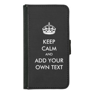 Make Your Own Keep Calm Product Black White Wallet Phone Case For Samsung Galaxy S5