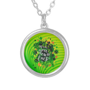 Make your own luck!   Silver Plated Necklace