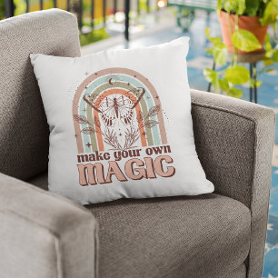 Make Your Own Magic Boho Rainbow Throw Pillow