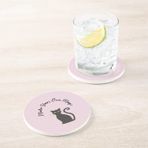Make Your Own Magic Cute Black Cat Coaster