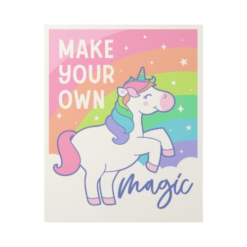 Make Your Own Magic  Cute Unicorn Gallery Wrap