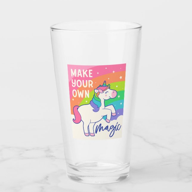 Make Your Own Magic | Cute Unicorn Glass (Front)