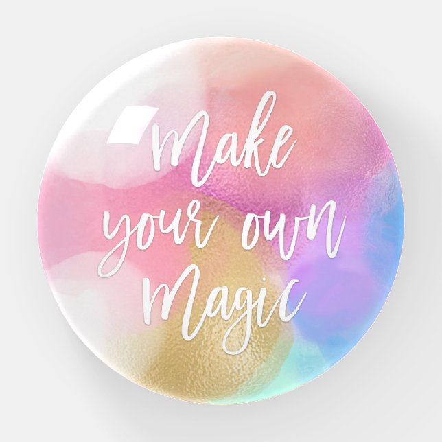 Make Your Own Magic Pastel Watercolor Abstract Paperweight (Front)