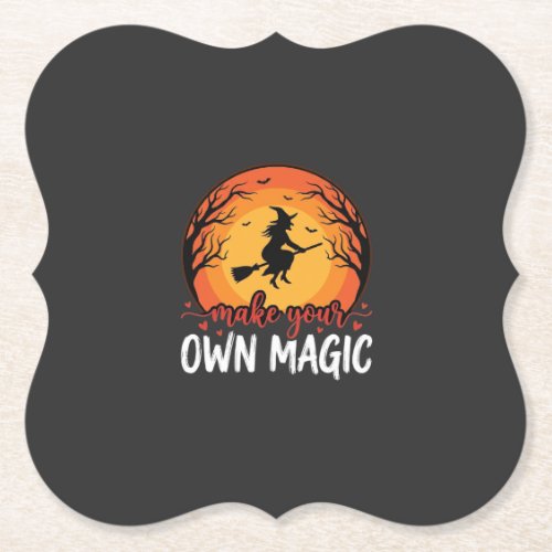 Make Your Own Magic Witch Halloween Design_1 Paper Coaster