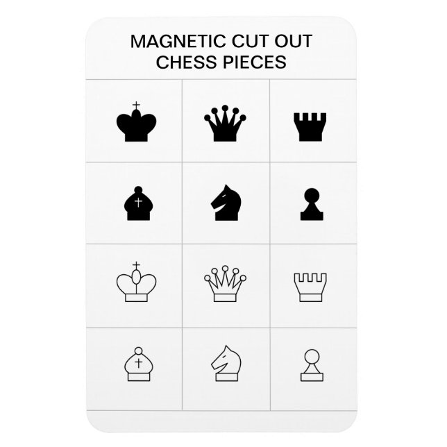 Make your own magnetic cut out chess pieces magnet (Vertical)