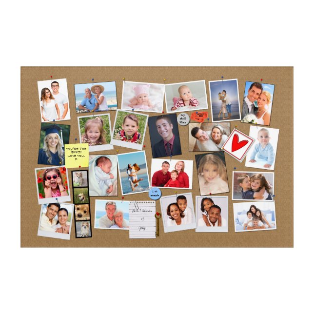 Make Your Own Memories Photo Faux Cork Board Acrylic Print (Front)