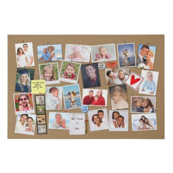 Make Your Own Memory Photo Faux Cork Board Faux Canvas Print by teeloft at Zazzle