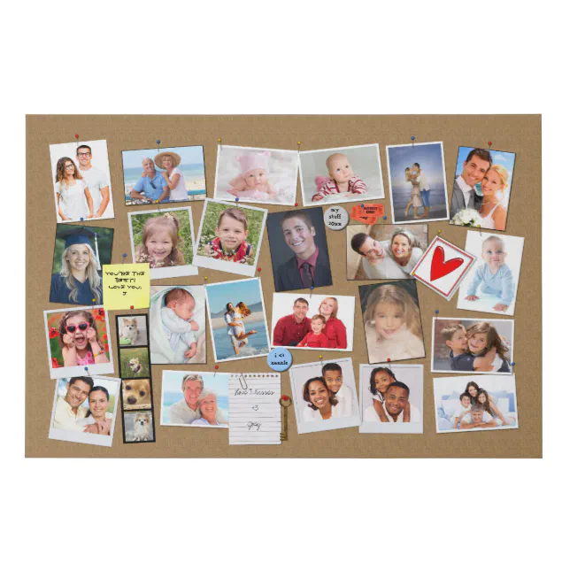 Make Your Own Memory Photo Faux Cork Board Faux Canvas Print Zazzle