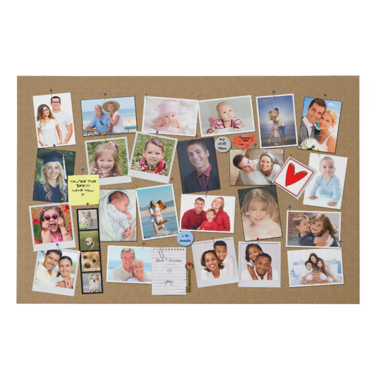 Make Your Own Memory Photo Faux Cork Board Faux Canvas Print Zazzle