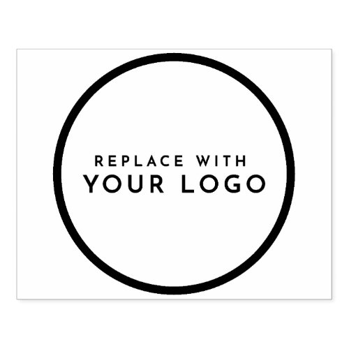 Make Your Own Minimal Modern  Round Business Logo Rubber Stamp
