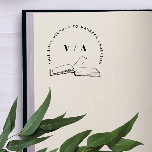 Make Your Own Modern Book Custom Library  Rubber Stamp (Creator Uploaded)