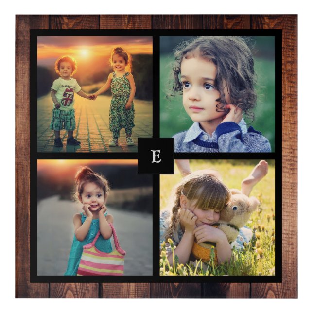 Make your own modern family photo collage acrylic print (Front)
