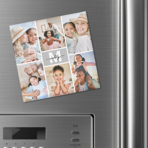 Make Your Own Monogram 6 Photo Collage Magnet