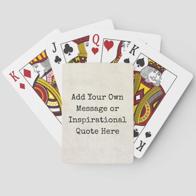 Make Your Own Motivational Quotes, Names, Lyrics Poker Cards (Back)