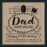 Make Your Own No. 1 Dad Birthday Cute Monogram Poster<br><div class="desc">Say “Happy Birthday” to your dad with your own sweet, simple monogram logo. This design says “Number 1 Dad” with hand drawn-style typography and graphics. Adorable little songbird, hearts, leaves on a branch, heart-sealed envelope and cute banners make a lovely, unique alternative to common “manly” dad birthday designs. For the...</div>