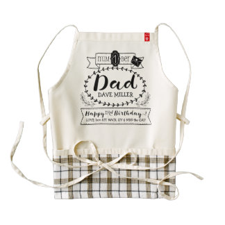 Make Your Own Number 1 Dad Birthday Cute Monogram Zazzle HEART Apron