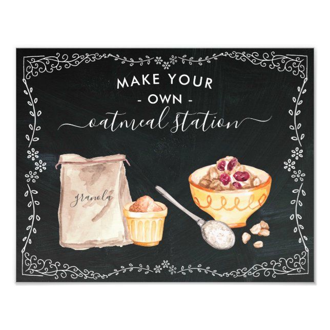Make Your Own Oatmeal Station Chalkboard Sign (Front)