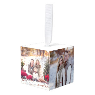 Make your own Personalized 3 Photo Cube Ornament