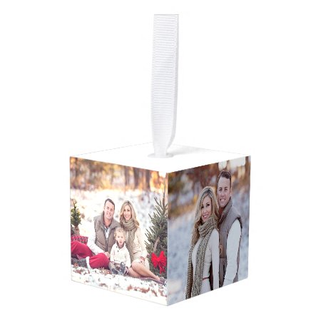 Make Your Own Personalized 3 Photo Cube Ornament