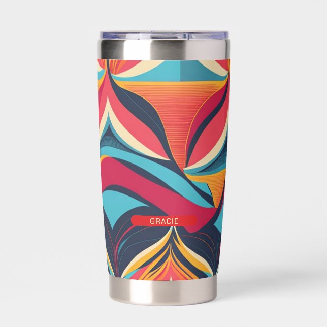 Make your own personalized abstract pattern insulated tumbler (Front)