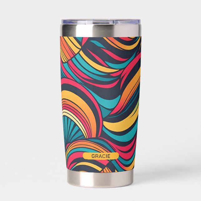 Make your own personalized abstract pattern insulated tumbler (Front)