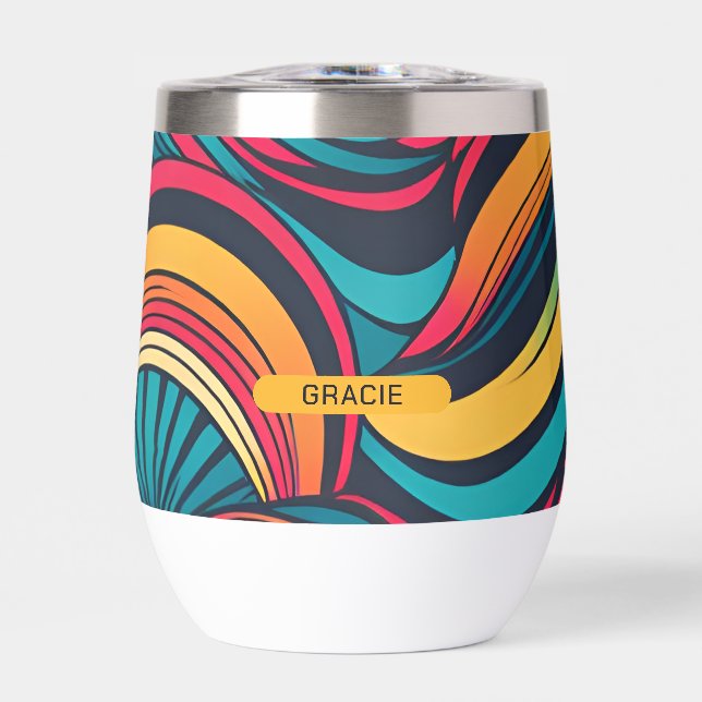 Make your own personalized abstract pattern thermal wine tumbler (Front)