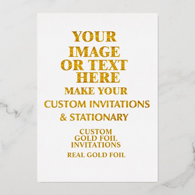 Make Your Own Personalized Custom Gold Foil Invitation (Front)