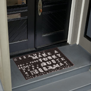 Make Your Own Personalized Funky Quote   Black Doormat
