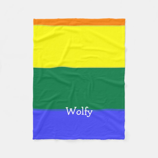 Make Your Own Personalized Gay Pride Flag Fleece Blanket (Front)