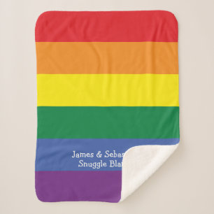 Make Your Own Personalized Gay Pride Rainbow Sherpa Blanket