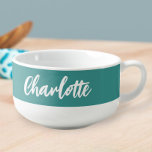 Make your own personalized name soup mug<br><div class="desc">Make your own personalized name dinner soup bowl from Ricaso - available in different colors - you can also change your own color options of text and background</div>
