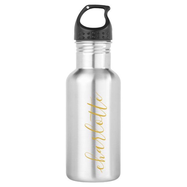 Make your own personalized name stainless steel water bottle (Front)