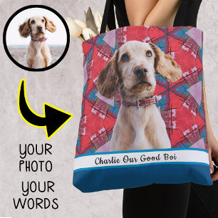 Make your own Personalized Pet Gift Photo Dog Mom  Tote Bag