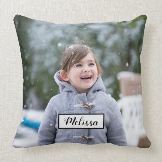 Make your own personalized photo and name throw pillow