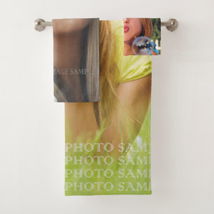 Make your own personalized photo bath towel set