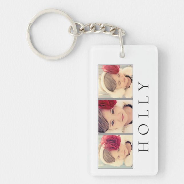 Make Your Own Personalized Photo Christmas Gift Keychain (Front)