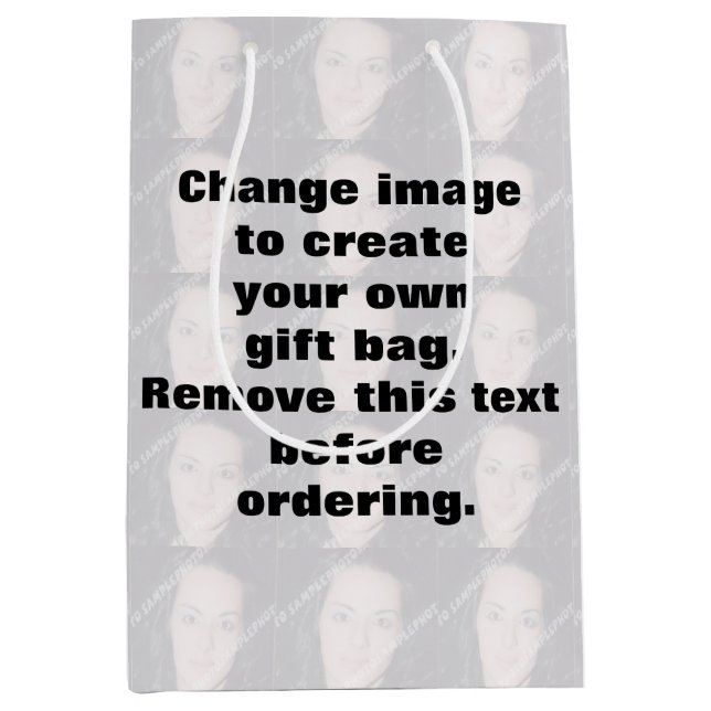 Make your own personalized photo medium gift bag (Front)