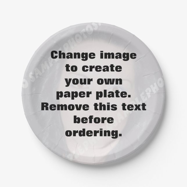 Make your own personalized photo paper plates (Front)