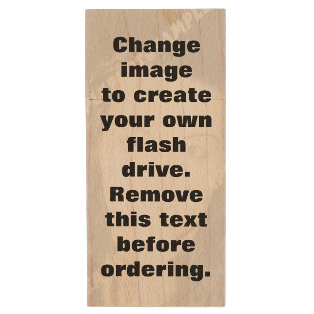 Make your own personalized photo wood flash drive (Front Vertical)